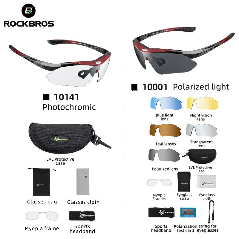 Photochromic Bicycle Cycling Sunglasses Polarized UV400 Bicycle Goggles