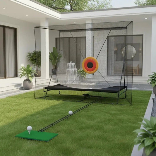 Golf Cage 10x8Ft Practice Hitting Net with Ball Return