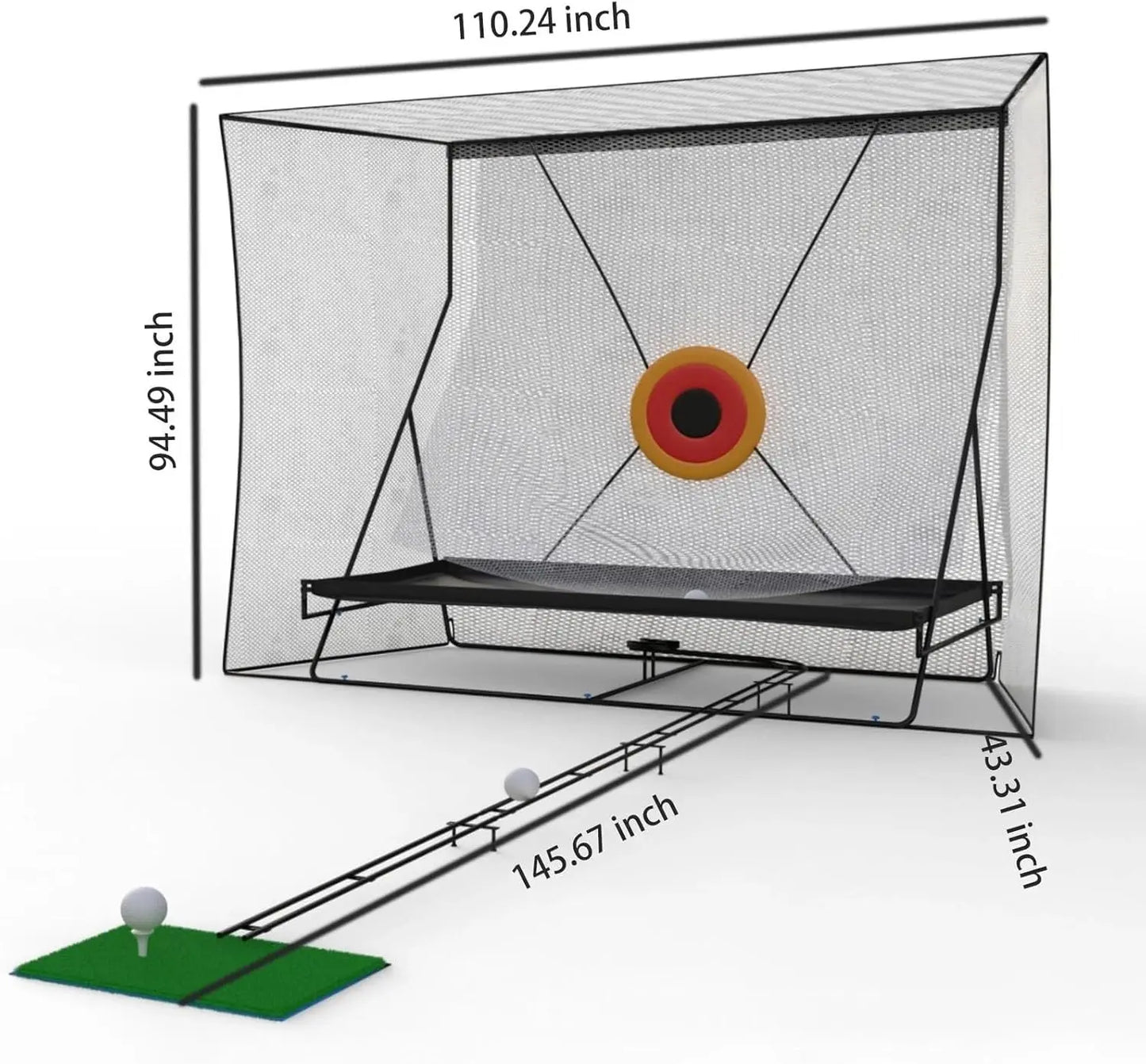 Golf Cage 10x8Ft Practice Hitting Net with Ball Return