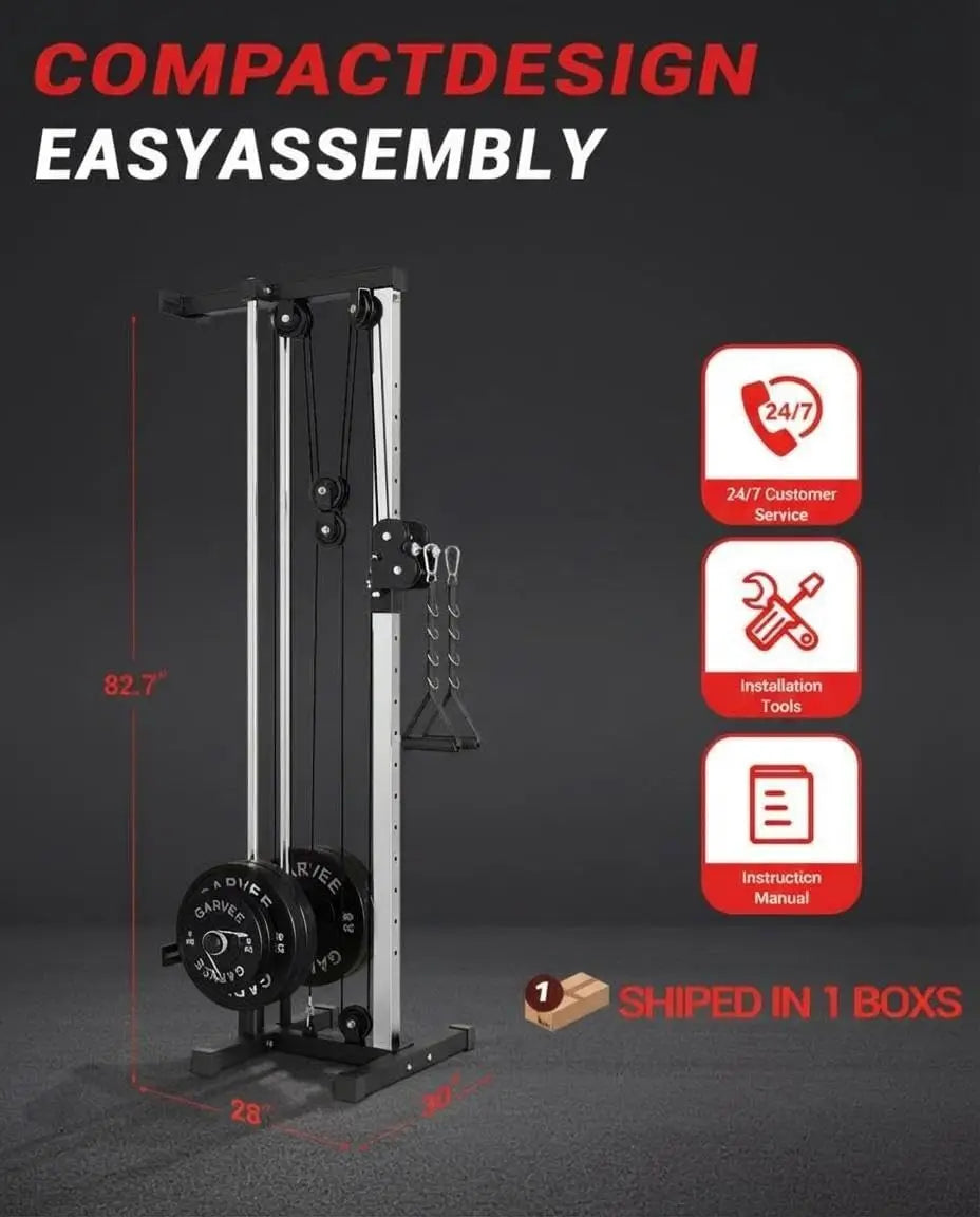 Wall Mount Cable Crossover Machine 18 Position, Dual Pulley System