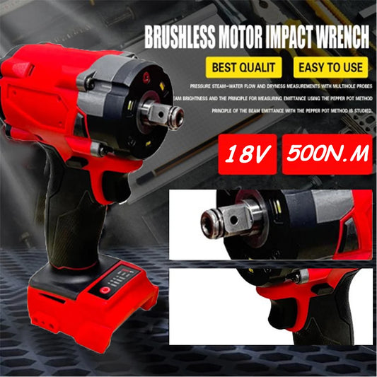 Brushless Impact Wrench 500N.m 18V Electric 1/2" Driver