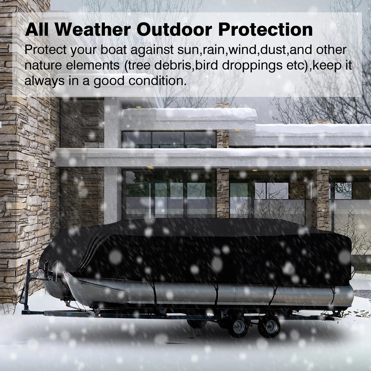 Heavy Waterproof Dustproof Pontoon Boat Cover