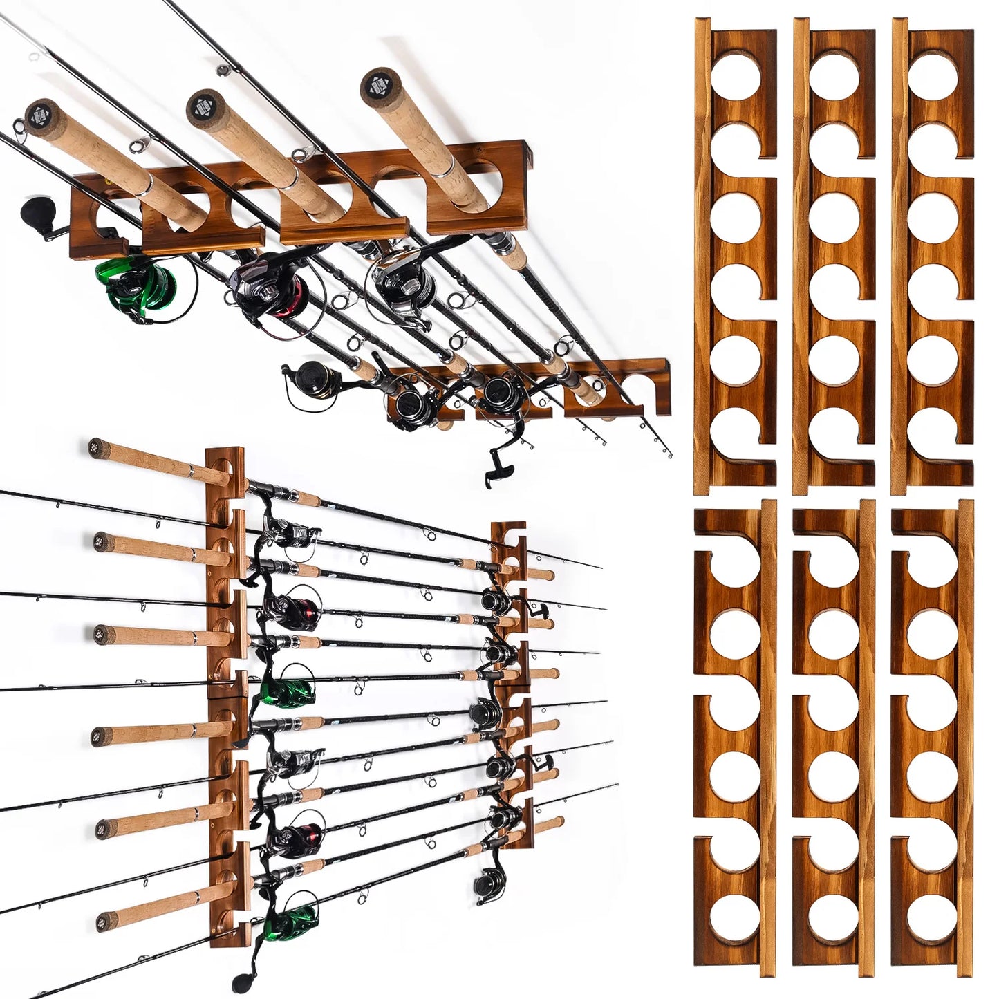 12 Pole Ceiling Mounted Fishing Rod Racks