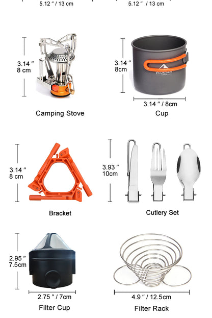 Outdoor Cookware and Stove Set