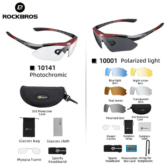 Photochromic Bicycle Cycling Sunglasses Polarized UV400 Bicycle Goggles