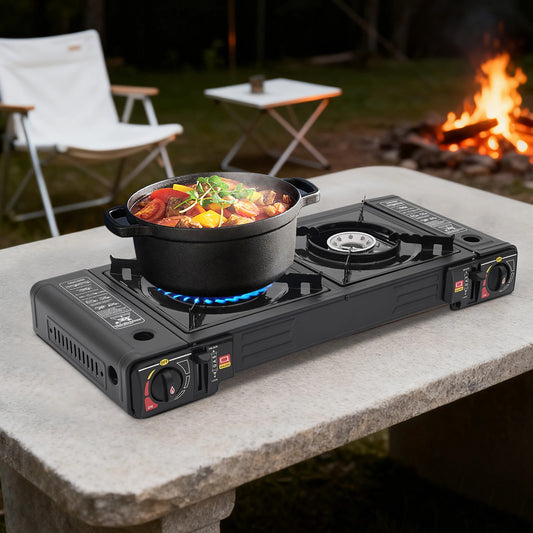 2 Burner Portable Butane Outdoor Camping Stove