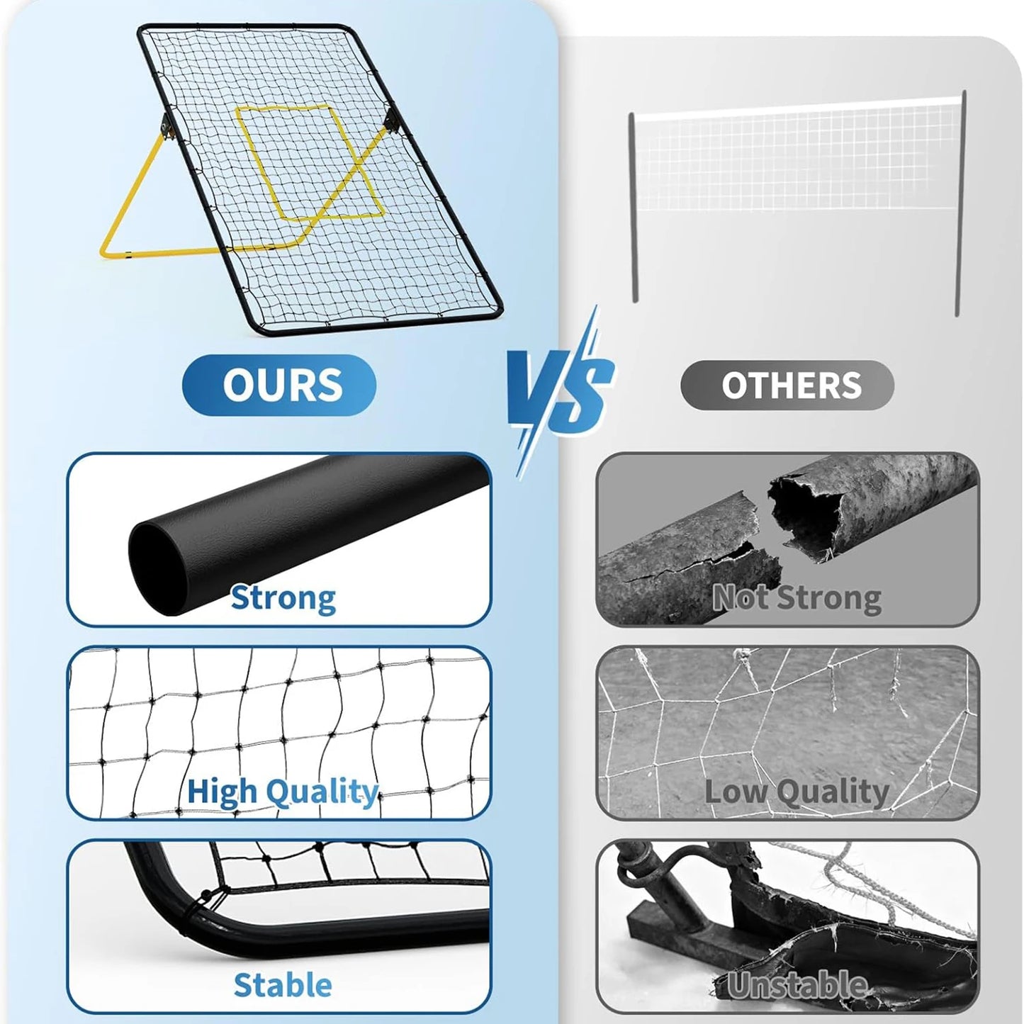 Volleyball Rebounder Net 7x4 Ft, Adjustable and Foldable,