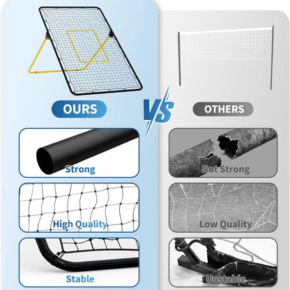 Volleyball Rebounder Net 7x4 Ft, Adjustable and Foldable,