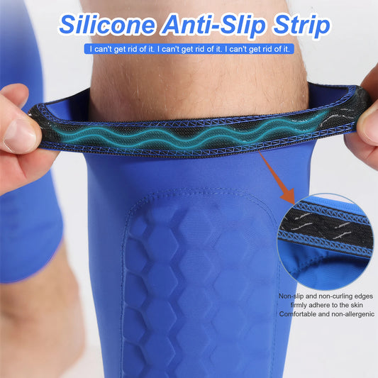 Soccer Shin Guards with Honeycomb Pads Lightweight Calf Protective