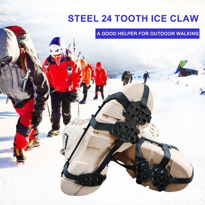 24 Teeth Crampons Anti-Slip Ice Gripper Shoe Covers