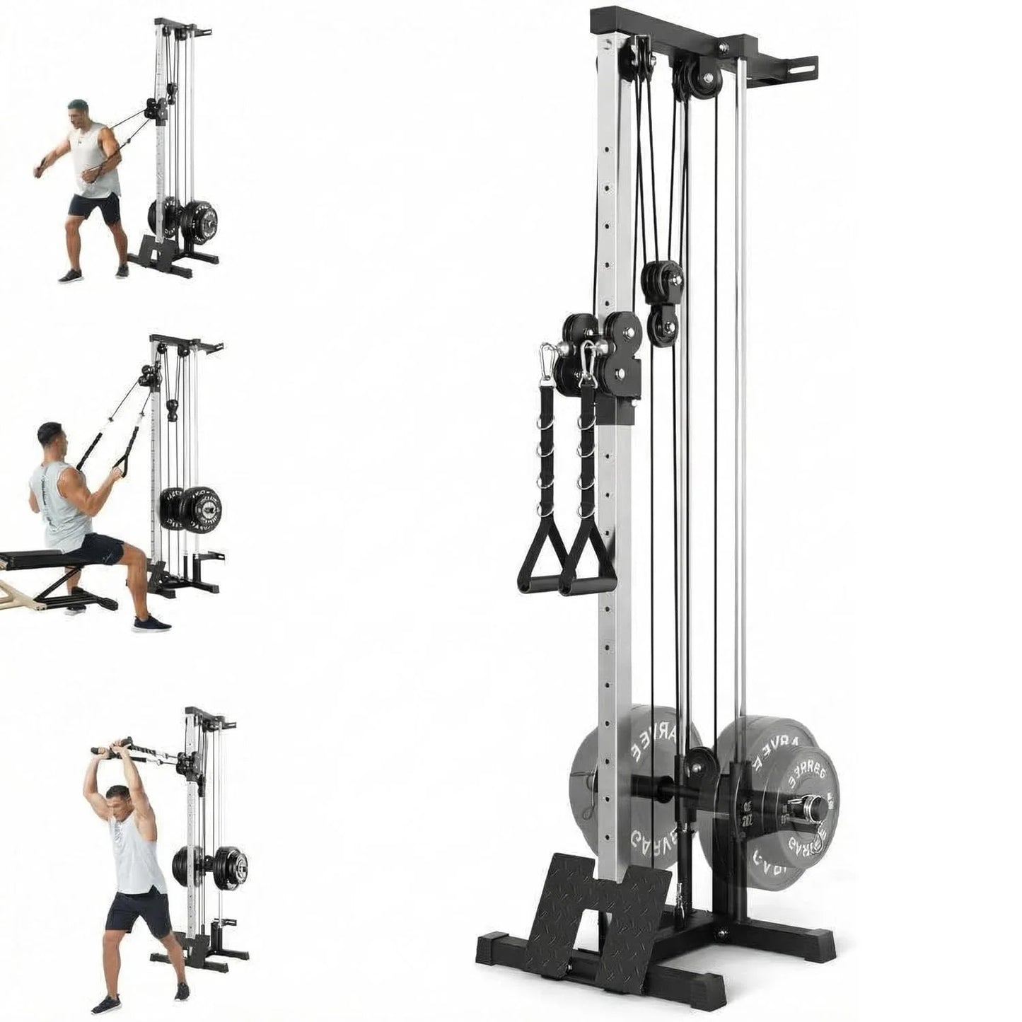 Wall Mount Cable Crossover Machine 18 Position, Dual Pulley System