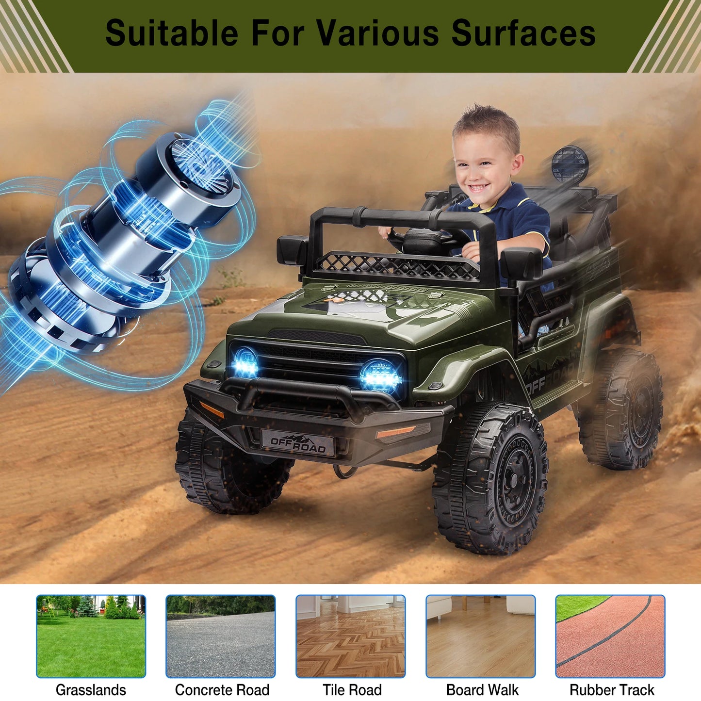 3-8years Kids 12V Ride- On Truck with Remote Control