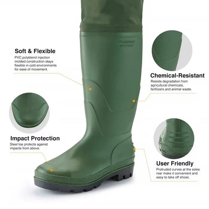 Chest-Length Waterproof Fishing Waders