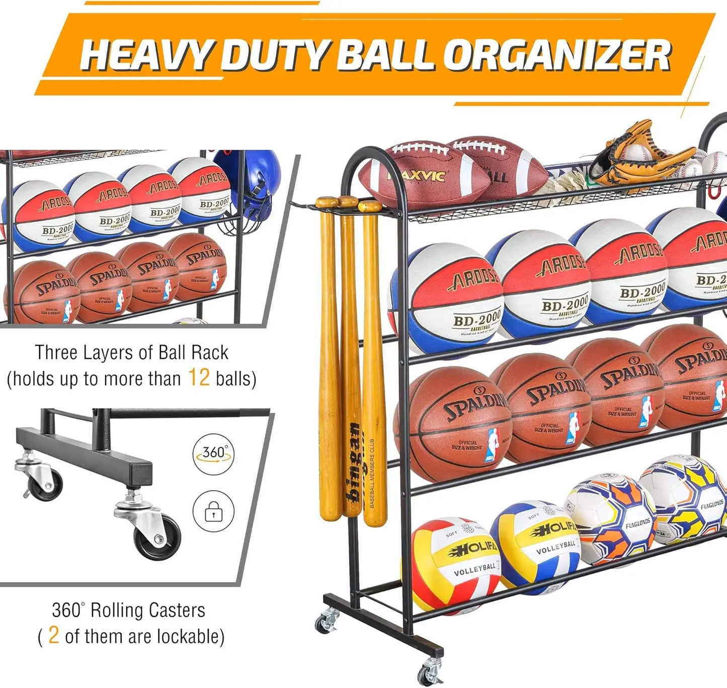 Sports Ball, Equipment & Accessories Rack