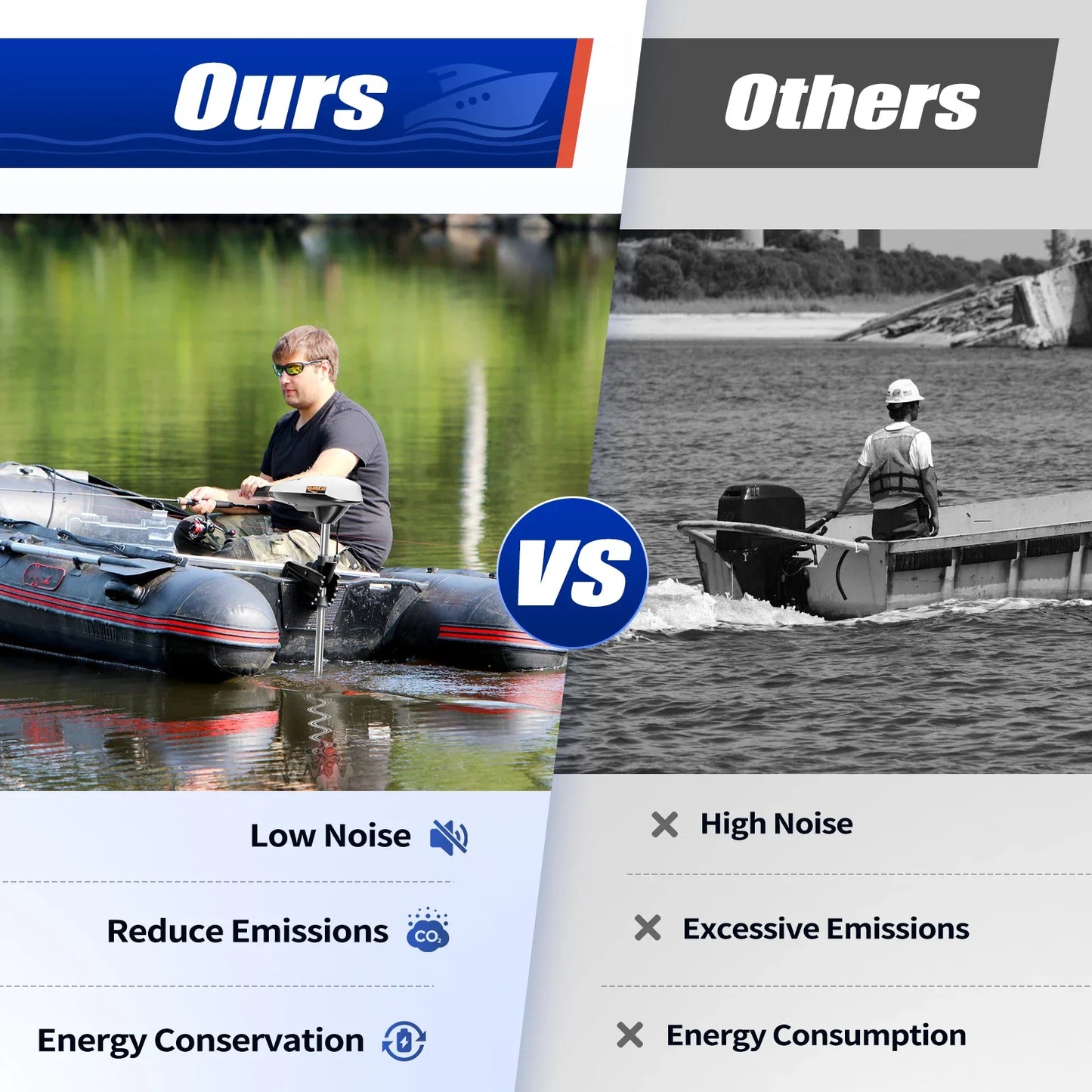 660W Electric Outboard Trolling Boat Motor