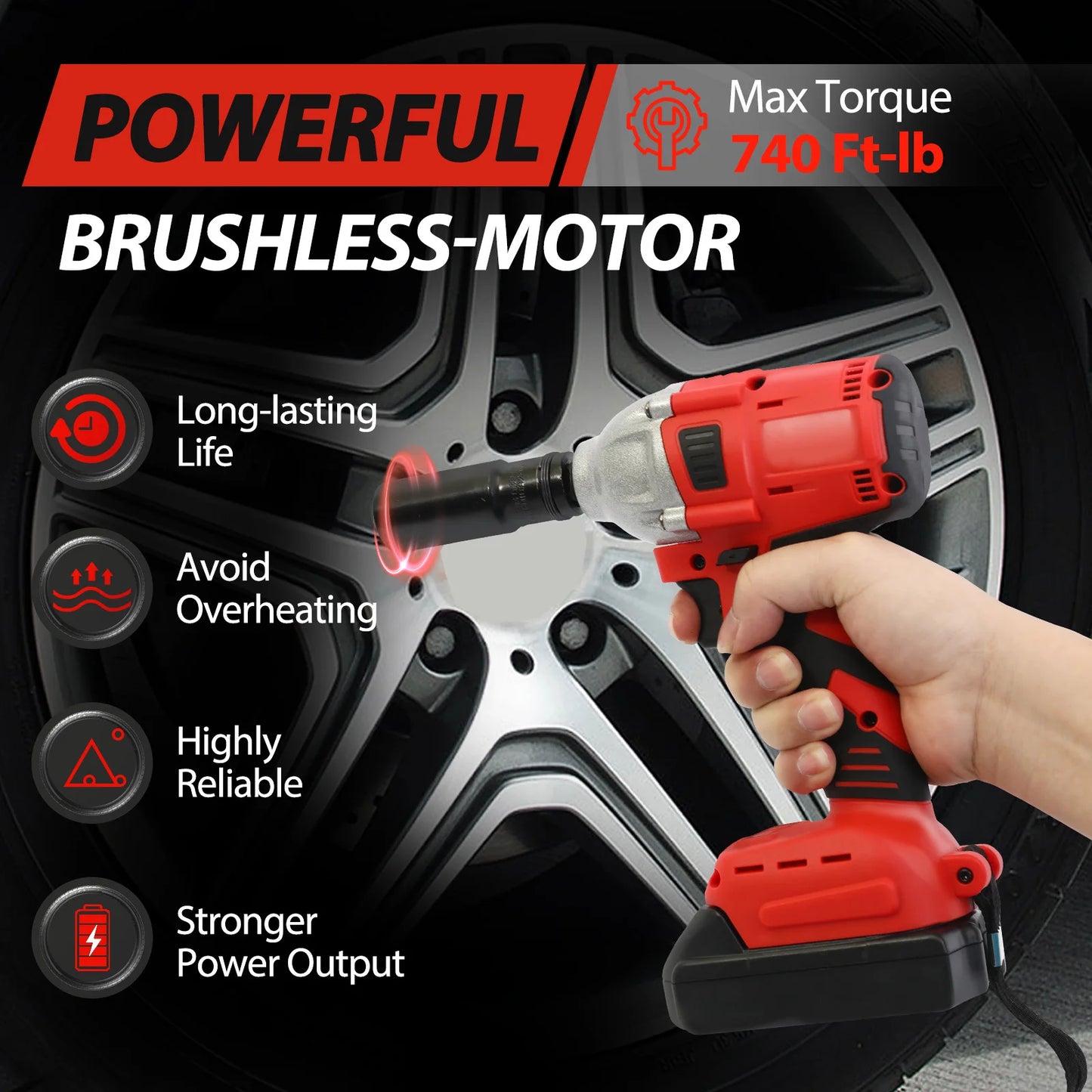 740ft-lbs Brushless Cordless 20V High Torque Impact Driver