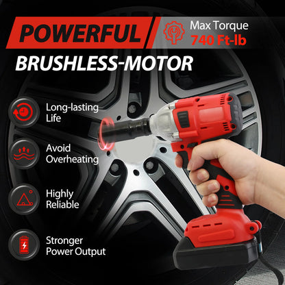 740ft-lbs Brushless Cordless 20V High Torque Impact Driver