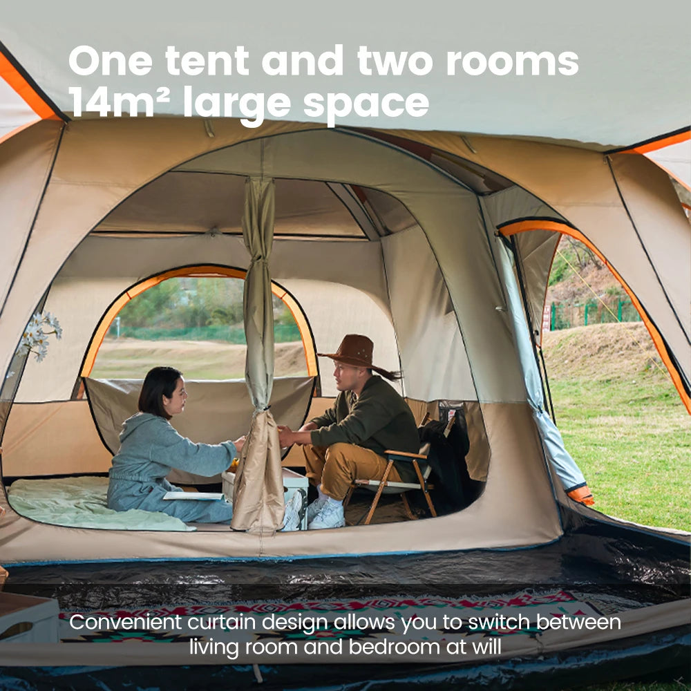 Large Family 8-12 Person 2 Room Windproof Tent
