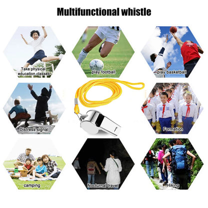 Referee Metal Whistle with Rope for Soccer Football Basketball Training