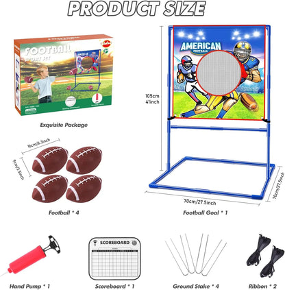 Football Toss Indoor Outdoor Target Games - 4 Inflatable Footballs