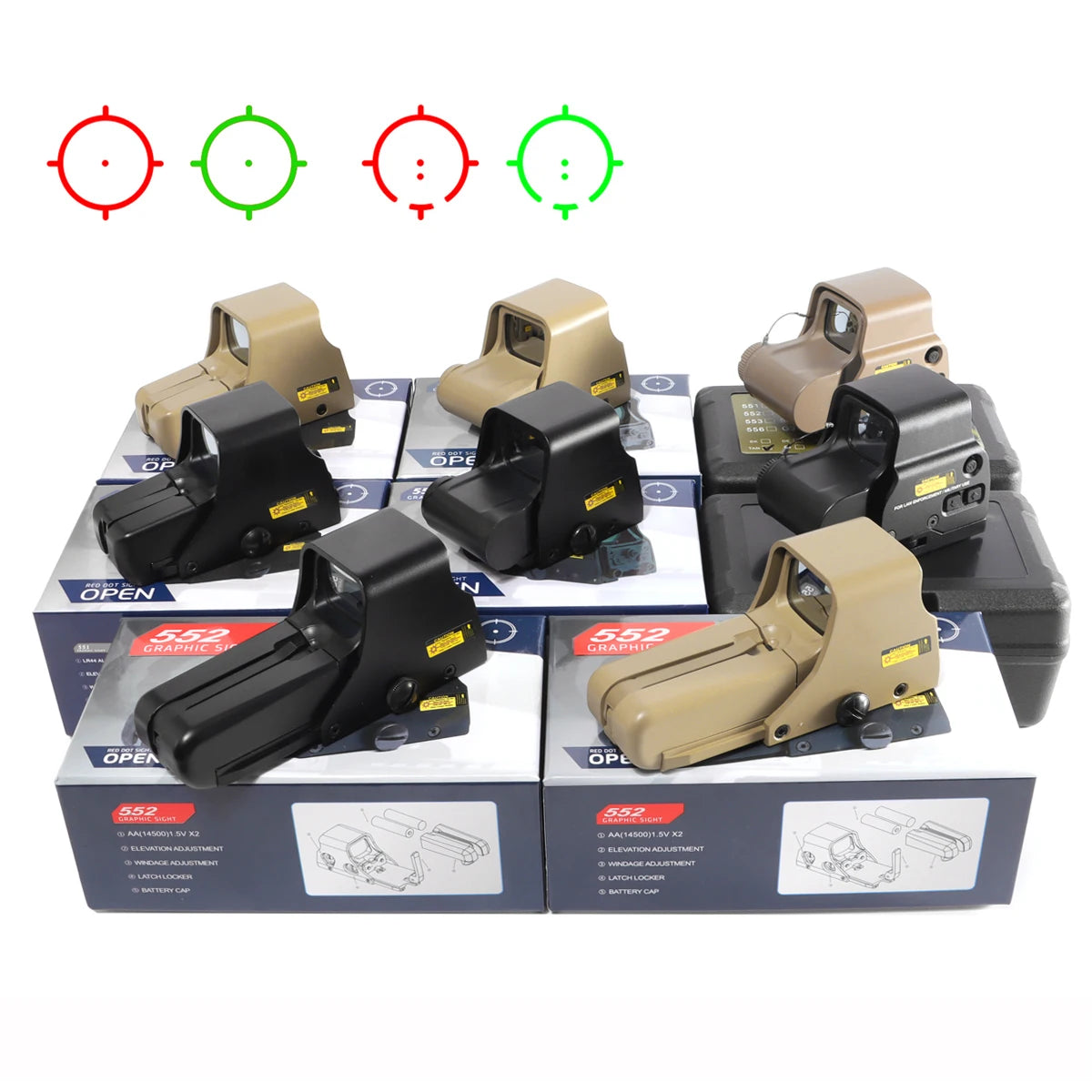 Red-Green Dot Holographic Reflex Scope 20mm Mount Airsoft Gun