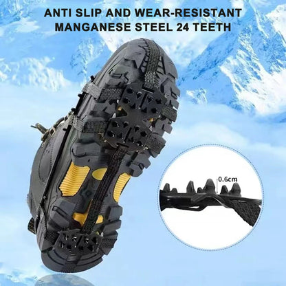 24 Teeth Crampons Anti-Slip Ice Gripper Shoe Covers