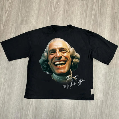 Chic American Anime Cartoon Cotton Men's Fashion Loose T-shirt