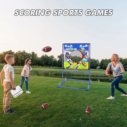 Football Toss Indoor Outdoor Target Games - 4 Inflatable Footballs