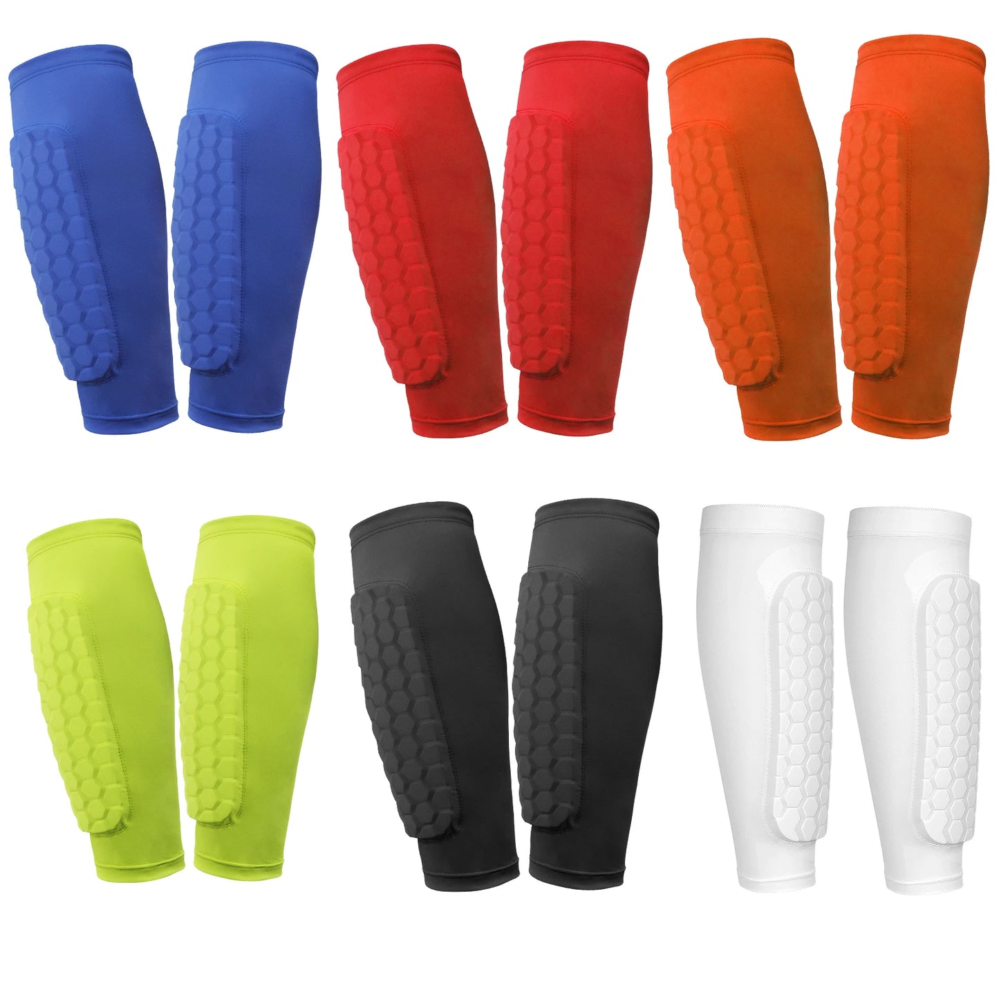Soccer Shin Guards with Honeycomb Pads Ergonomic Protective Gear
