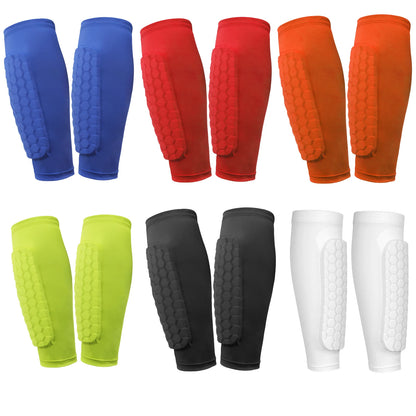 Soccer Shin Guards with Honeycomb Pads Ergonomic Protective Gear