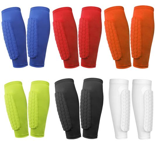 Soccer Shin Guards with Honeycomb Pads Ergonomic Protective Gear