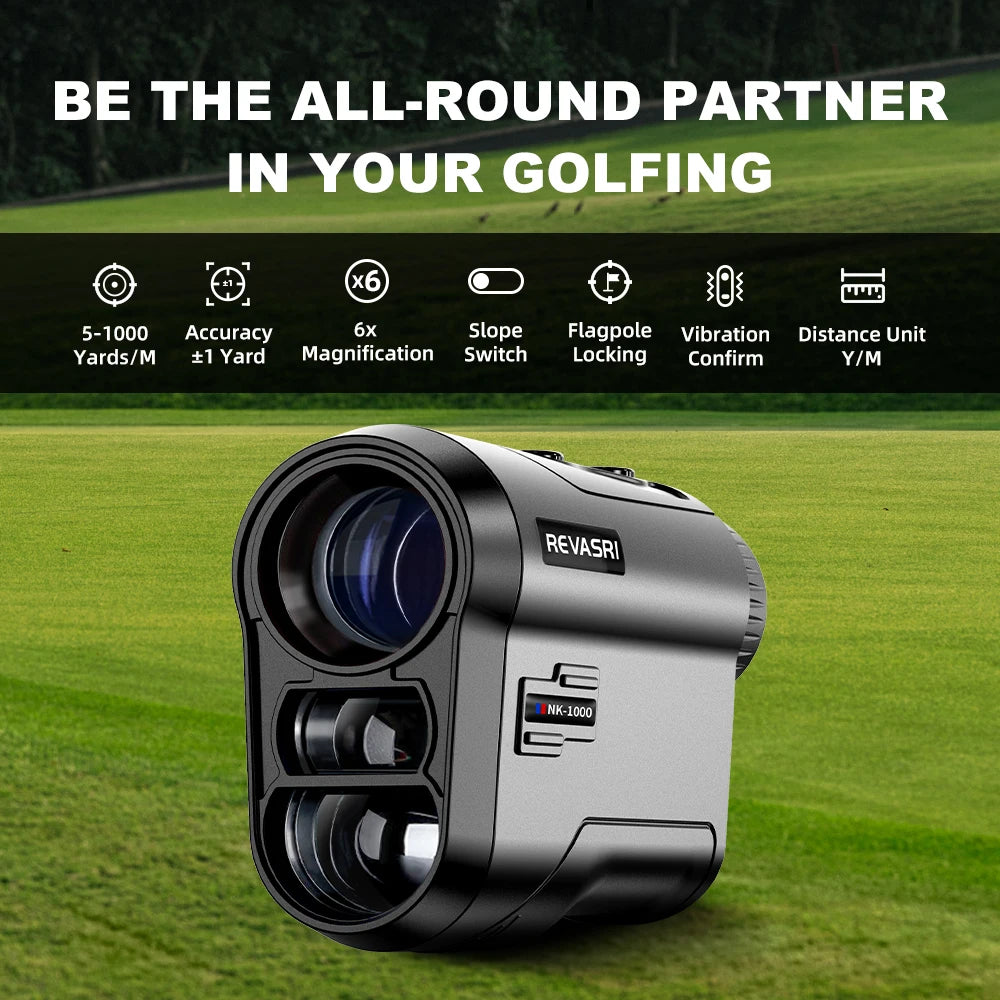 1000 Yard Golf Rangefinder, 6x Magnification with Slope-Compensation