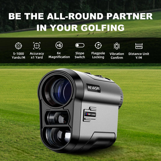 1000 Yard Golf Rangefinder, 6x Magnification with Slope-Compensation