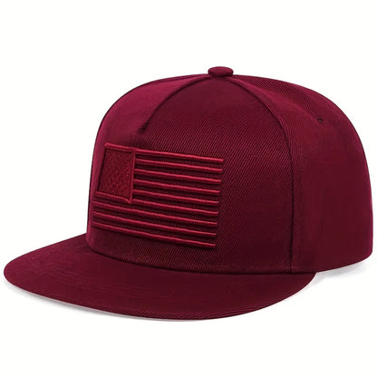 1piece Unisex US Flag Embroidered Hip Hop Cap Adjustable