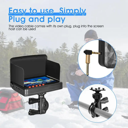 Finder Underwater Fishing Camera 5 Inch Upgraded HD 4K Display Ice Fishing Camera Underwater 8 IR Lights Night Vision Portable B