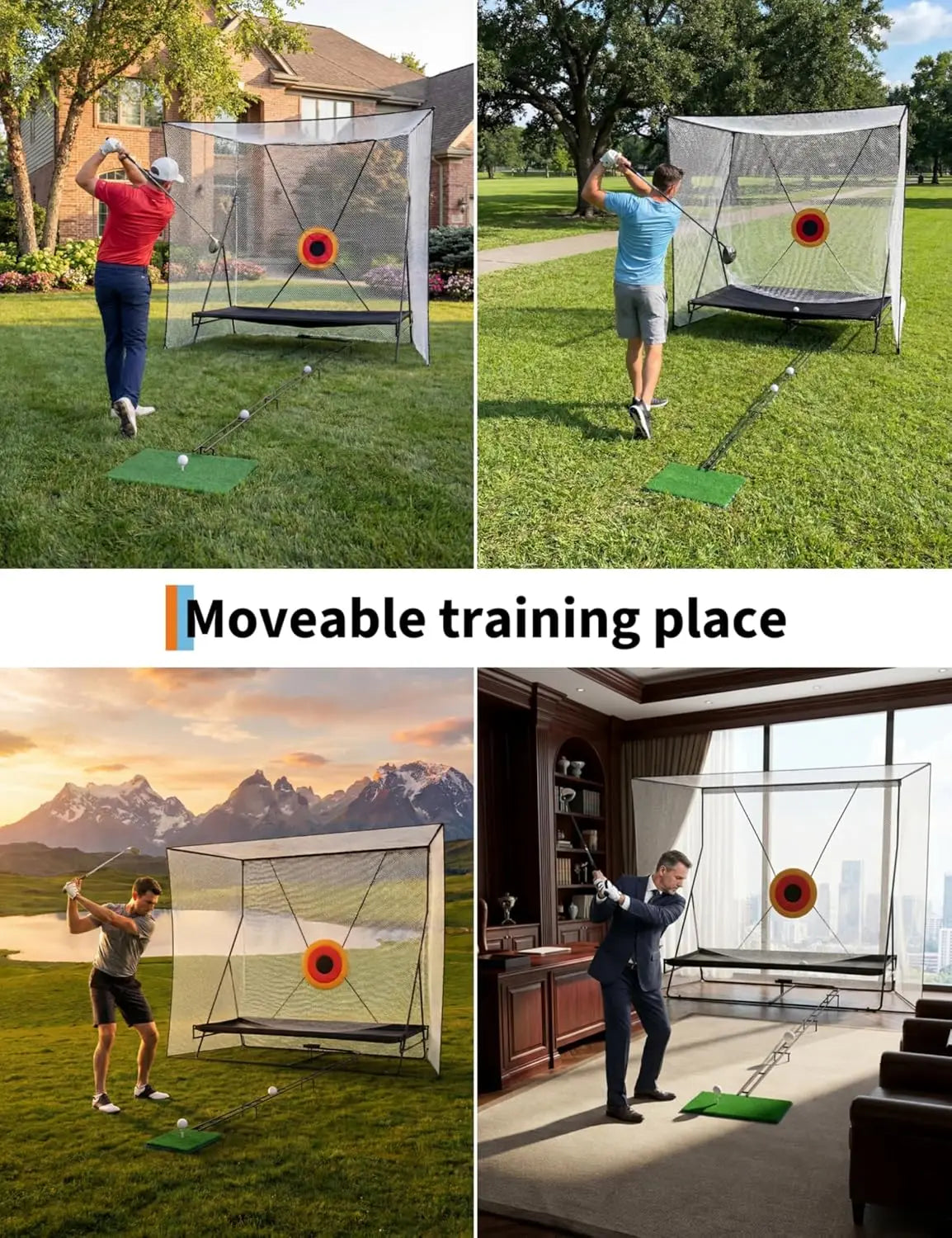 Golf Cage 10x8Ft Practice Hitting Net with Ball Return