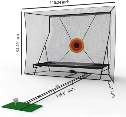 Golf Cage 10x8Ft Practice Hitting Net with Ball Return