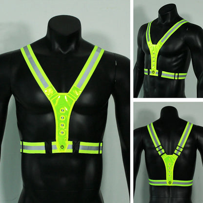 LED Cycling Running High Visibility Sports Vest Reflective Belt