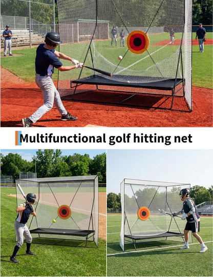Golf Cage 10x8Ft Practice Hitting Net with Ball Return