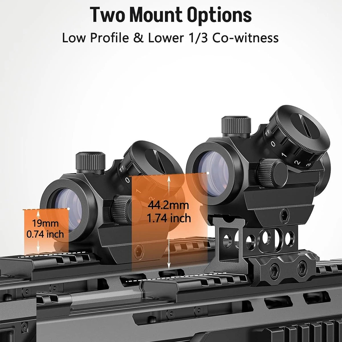 Sight 1x25mm Reflex Sight Scope with 1 inch Riser Mount