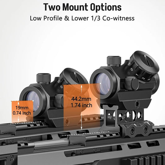 Sight 1x25mm Reflex Sight Scope with 1 inch Riser Mount