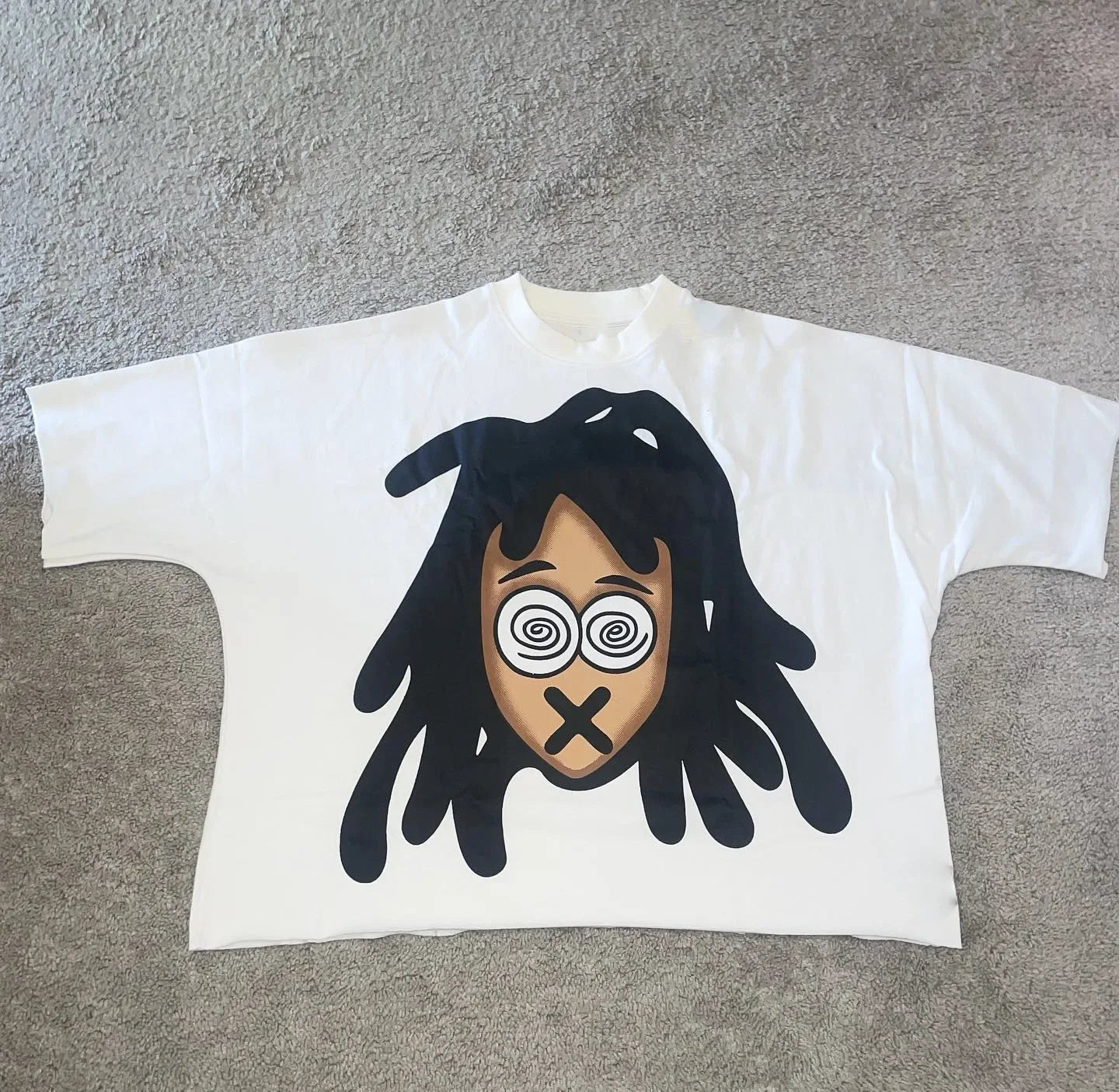 Chic American Anime Cartoon Cotton Men's Fashion Loose T-shirt