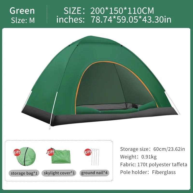 2-3 Person  Waterproof Pop Up Camping Tent