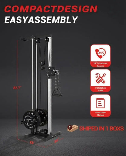 Wall Mount Cable Crossover Machine 18 Position, Dual Pulley System