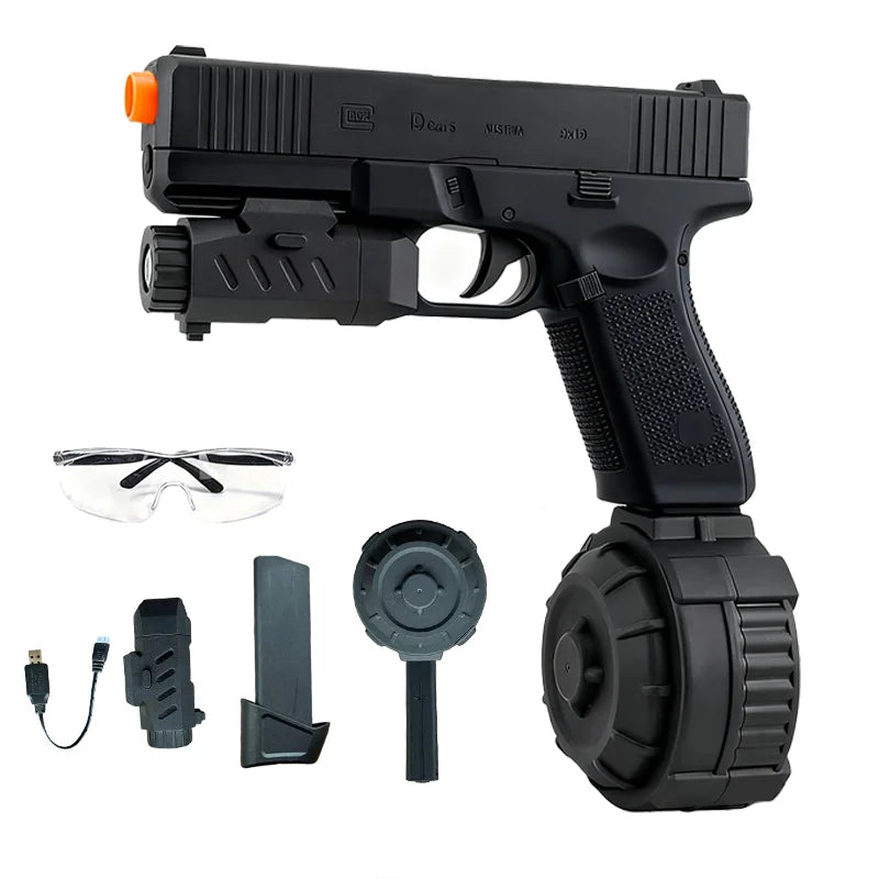 Electric ball blasting toy gun, rechargeable, for outdoors
