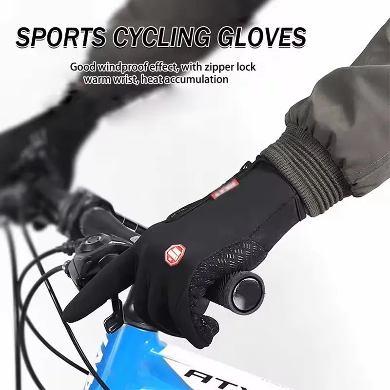 Winter Warm Cycling Gloves  Warm Touchscreen Full Finger Glove Waterproof Outdoor Bike Skiing Fishing Motorcycle Riding good