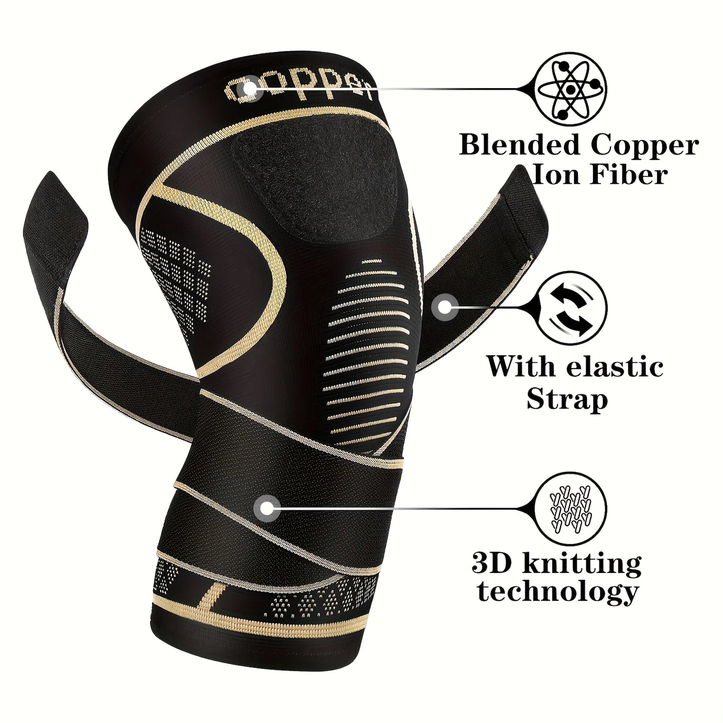 Copper Knee Sleeves with Two Straps