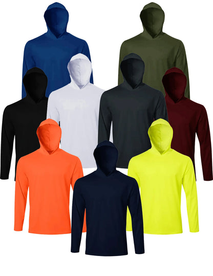 random 6-piece men's long sleeved moisture wicking hoodie