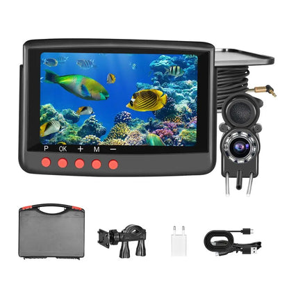 Finder Underwater Fishing Camera 5 Inch Upgraded HD 4K Display Ice Fishing Camera Underwater 8 IR Lights Night Vision Portable B