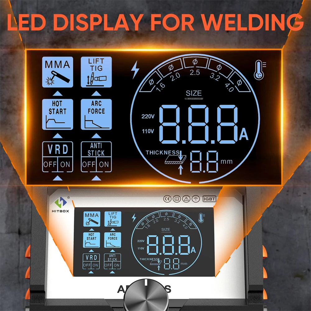 Portable Welding Machine 2 in 1 ARC TIG Inverter LED Display 220V